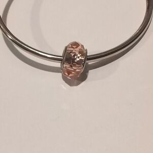 Silver‎ Peach Faceted Charm for Pandora Style Bracelet